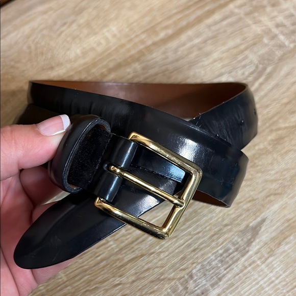 Cole Haan Other - Cole Haan | Men's Black Leather Belt with Gold Buckle